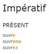 Императив глагола ouvrir