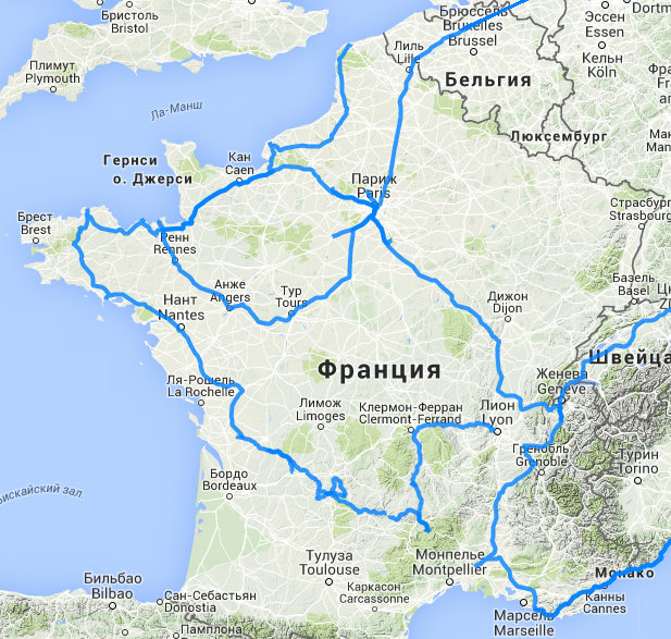 Мои маршруты во Франции
